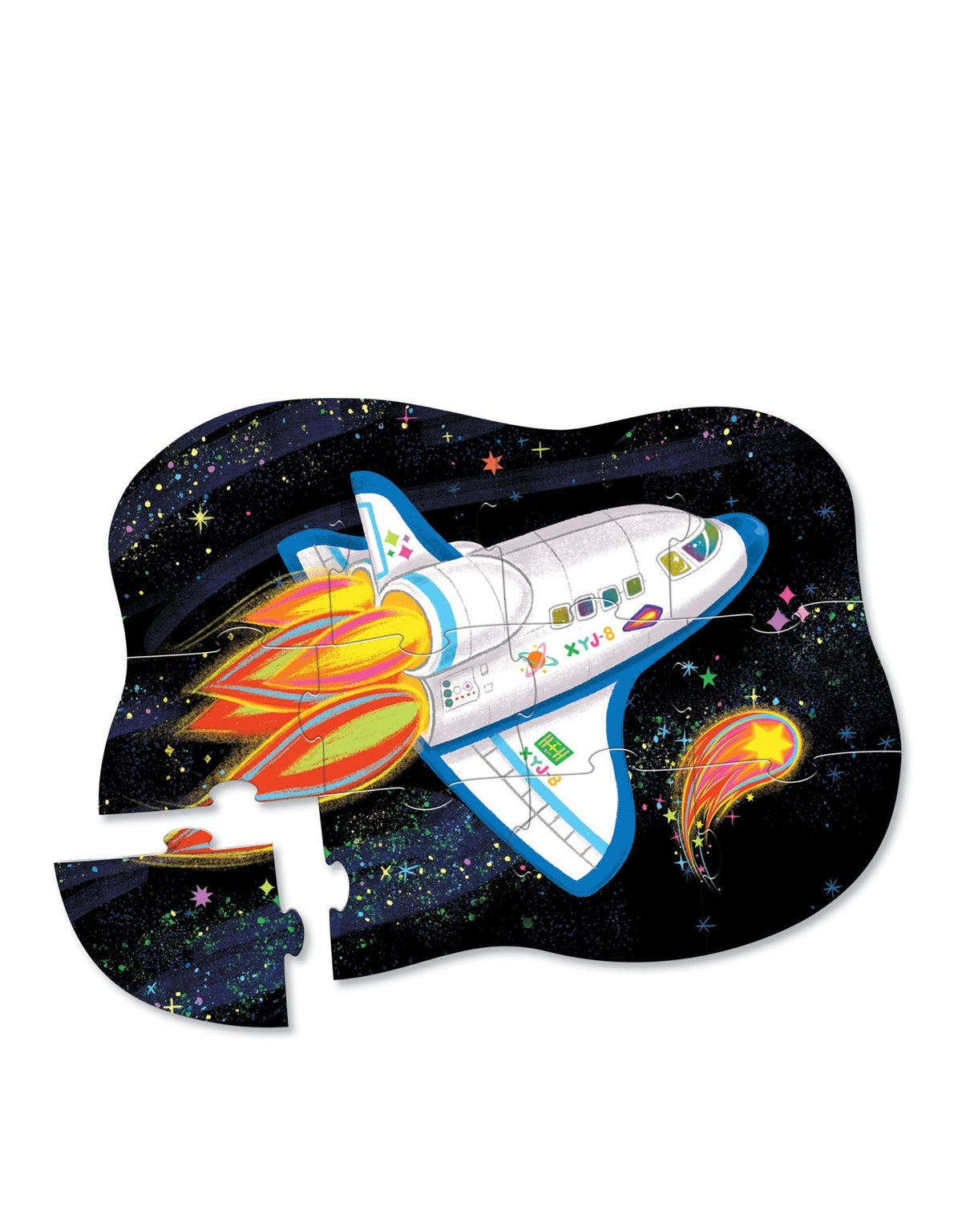 Crocodile Creek Puzzle Sagomato 36 Pezzi - Space Explorer, Per Bambini, Multicolore, Modello 40778