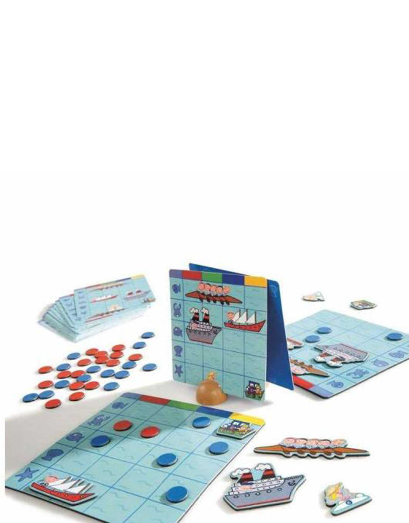 Djeco Naviplouf Gioco Battaglia Navale Magnetica Per Bambini 5-10 Anni: 2 Giocatori, Tavole Magnetiche E Navi In Legno