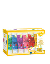 Djeco DJ09017 6 tubes de peinture à doigts à paillettes - Djeco vendu par Veille sur toi