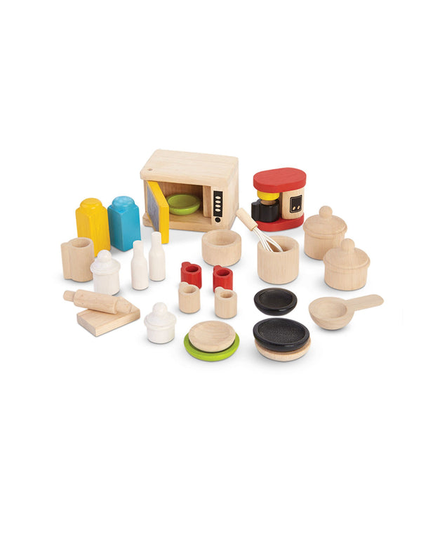 Ensemble maison de poupée - Accessoires pour la cuisine - Plan Toys –  Veille sur toi