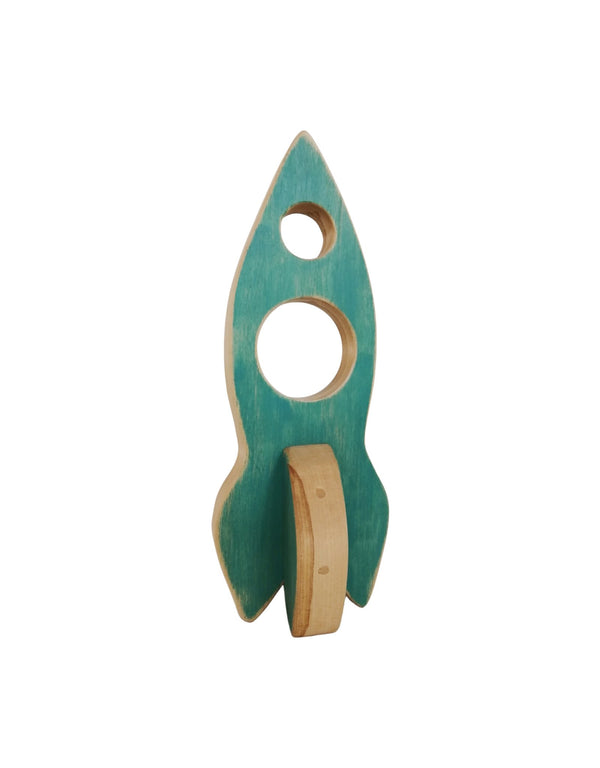 Figurine en bois - Fusée turquoise - Atelier Saint-Cerf marque  Atelier Saint-Cerf vendu par Veille sur toi