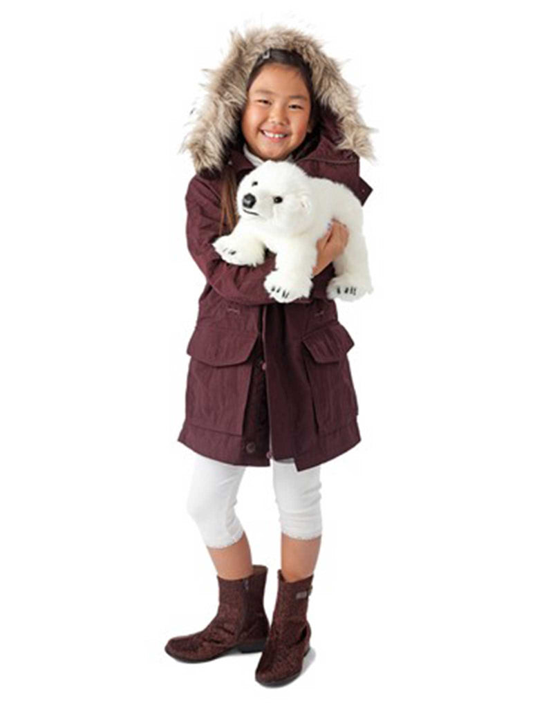 Folkmanis 3041 Marionnette Ourson Polaire Blanc - Peluche Interactive Réaliste Pour Enfants