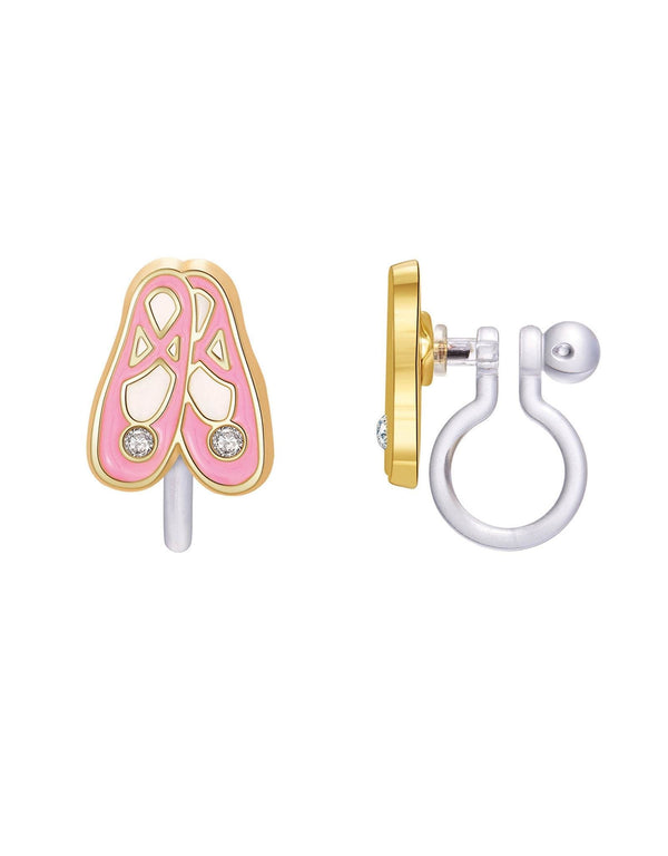 Girl Nation GN-J456sC Boucles d'oreilles à clip en émail - Chaussons de ballet - Girl Nation vendu par Veille sur toi