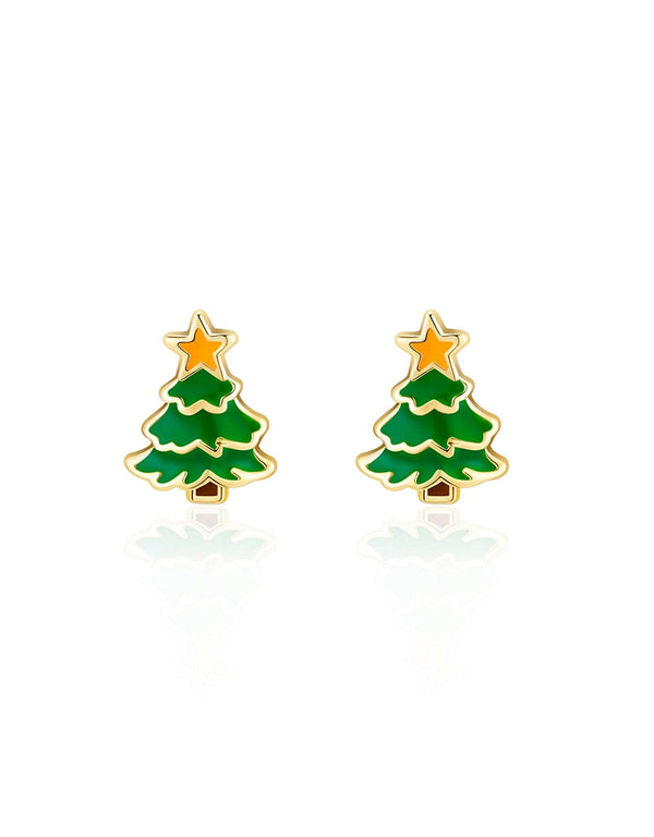 Girl Nation GN-JX502s Boucles d'oreilles en émail - Sapin de Noël - Girl Nation vendu par Veille sur toi