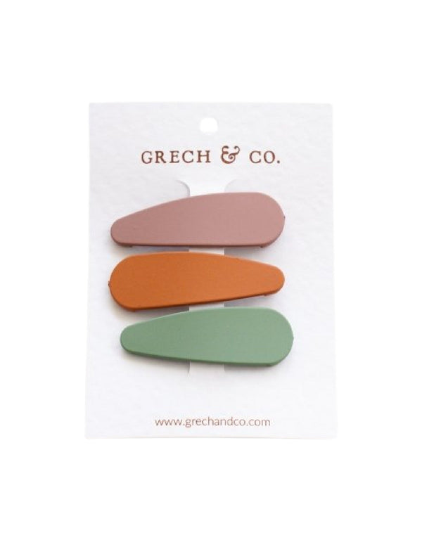 Grech & Co S3MATTE1 Ensemble de 3 pinces à pression - Fern, spice, burlwood - Grech & Co vendu par Veille sur toi