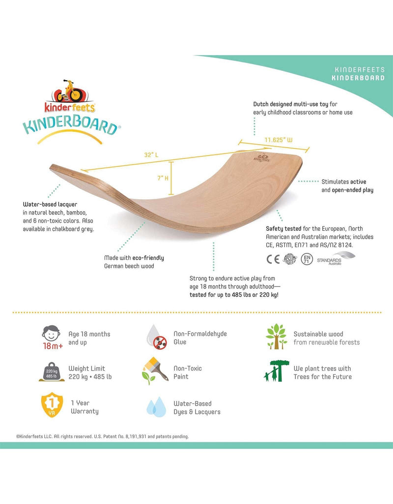 Planche d'Équilibre en Bois Kinderboard - Naturel Kinderfeets