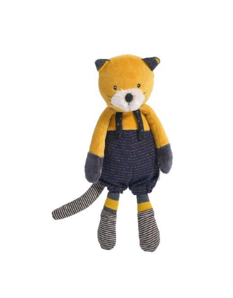 Moustaches Lulu yellow cat soft toy Veille sur toi