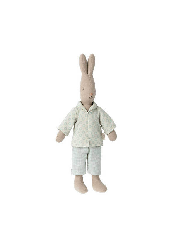 Maileg 16-2120-00 Peluche lapin avec pyjama rayé vert - Grandeur 1 - Maileg vendu par Veille sur toi