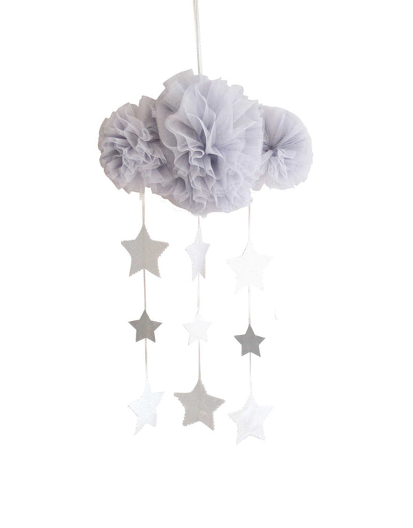Mobile nuage en tulle gris - Alimrose marque  Alimrose vendu par Veille sur toi