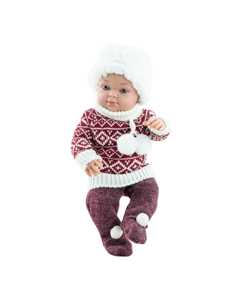 Paola Reina PR-5124 Poupée Mini Pikolines - Bébé fille avec chandail de laine et chapeau blanc - Paola Reina vendu par Veille sur toi