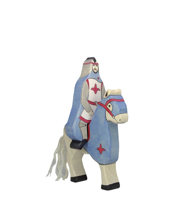Personnage médiéval - Chevalier bleu avec cape - Holztiger marque  Holztiger vendu par Veille sur toi
