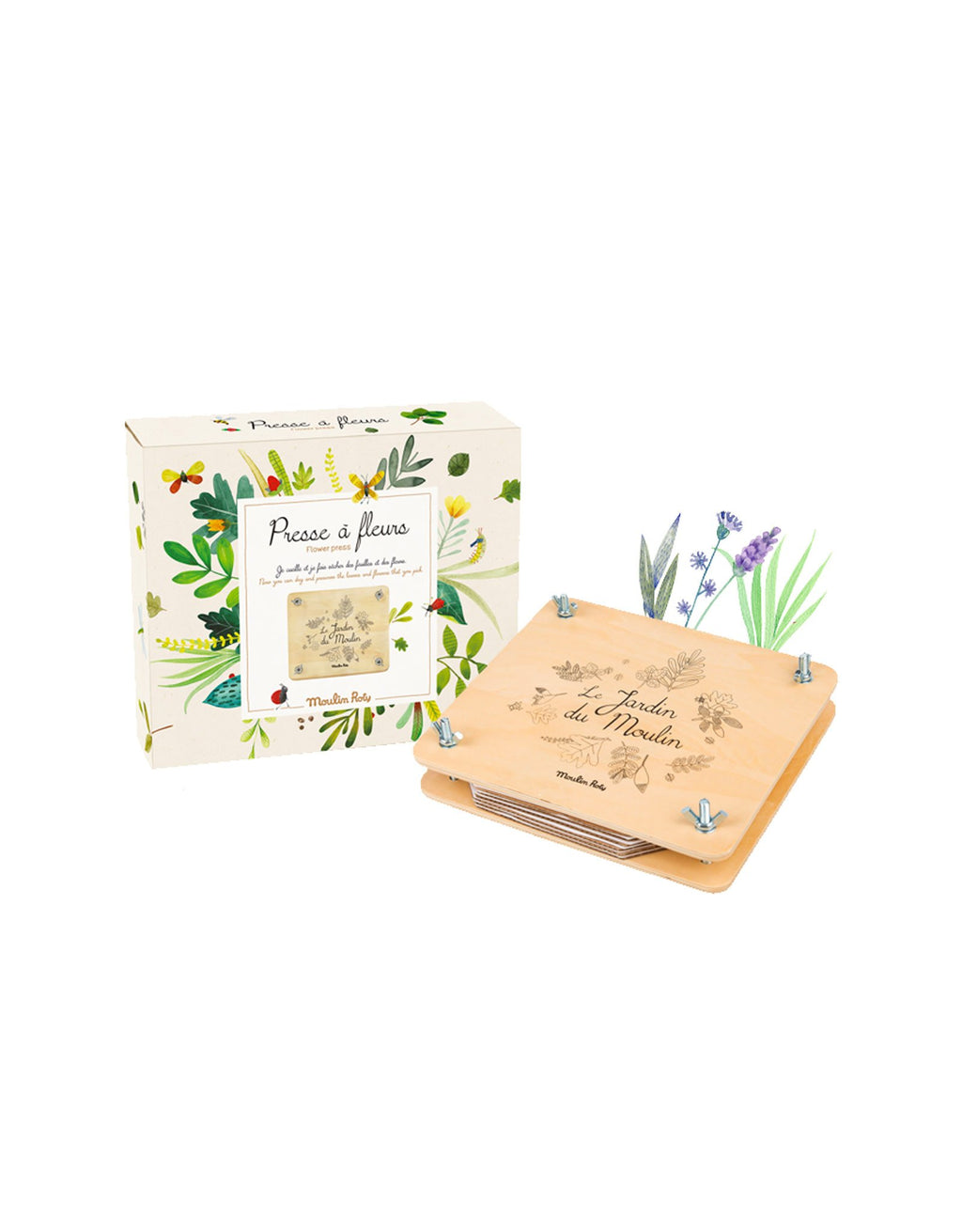 Worown Mini kit de presse à fleurs, 15,2 x 15,2 cm, presse à feuilles, presse à plantes, kit de presse nature à 4 couches avec instructions (français non garanti) pour adultes et