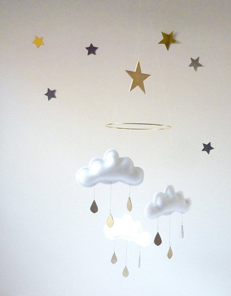 The Butter Flying Mobile nuages et gouttes de pluie - Shiro - The Butter Flying vendu par Veille sur toi