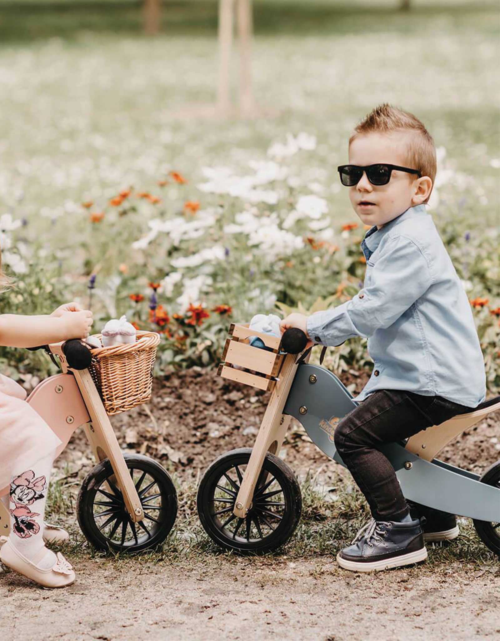 Kinderfeets Tricycle En Bois Vélo D'équilibre 2-en-1